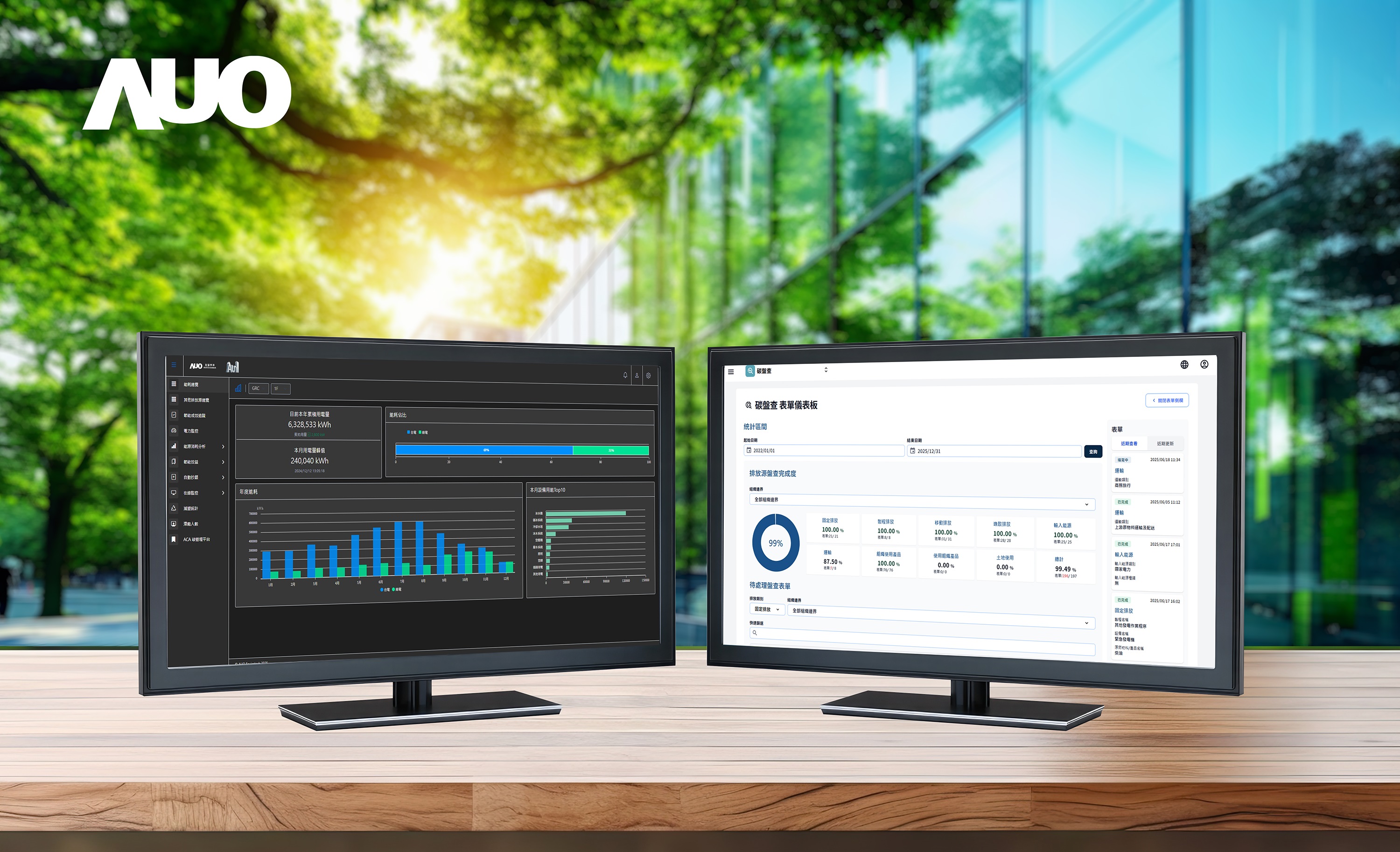 AUO Envirotech’s carbon management solution, centered around its ACA Carbon Agent, integrates carbon and energy data to identify emission hotspots and monitor carbon reduction KPIs in real time. Combined with the Net-Zero Building Solution, it enables enterprises to develop tailored net-zero roadmaps and turn carbon anxiety into carbon competence.